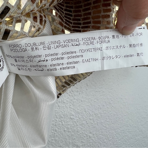 ZARA | Sequin Sparkly Gold Double Breasted Blazer Mini Dress New Years Event S - Picture 9 of 15